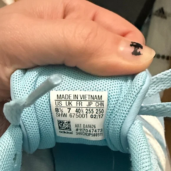 Adidas Light Blue Sneakers with White Stripes - Picture 6 of 6